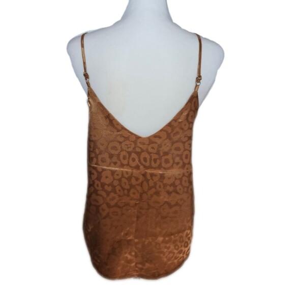 5/$55 Sweet Rain Gold Animal Print Spaghetti Strap Camisole Blouse, S - Picture 5 of 8
